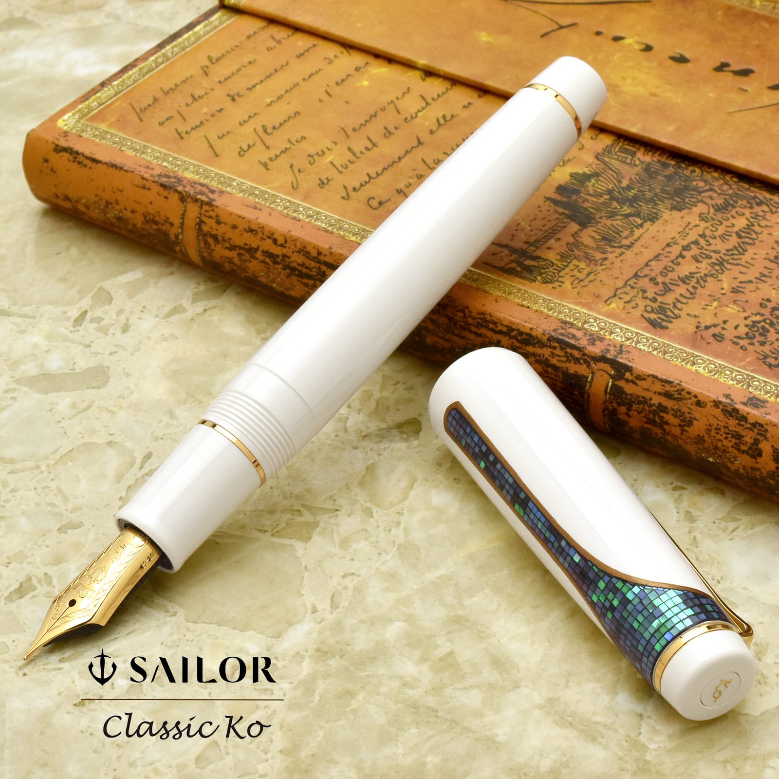 SAILOR（セーラー万年筆） 蒔絵文房万年筆 Classic Ko デコ ロータス ライン ラデン 10-8071-310