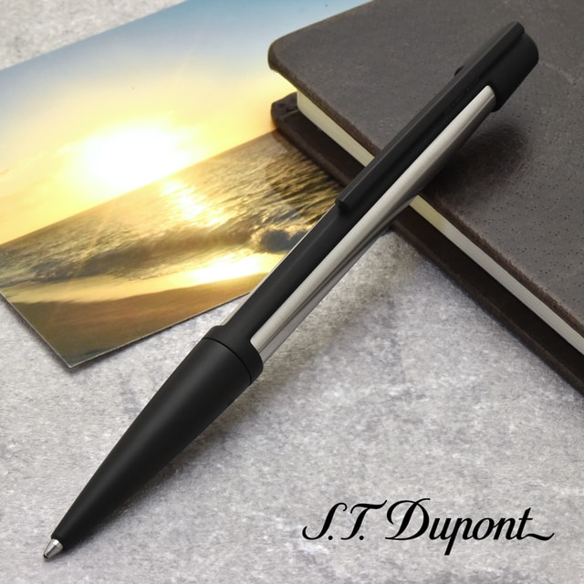 Dupont エス・テー・デュポン ボールペン デフィ ステンレススチール＆マットブラック 世界の筆記具ペンハウス