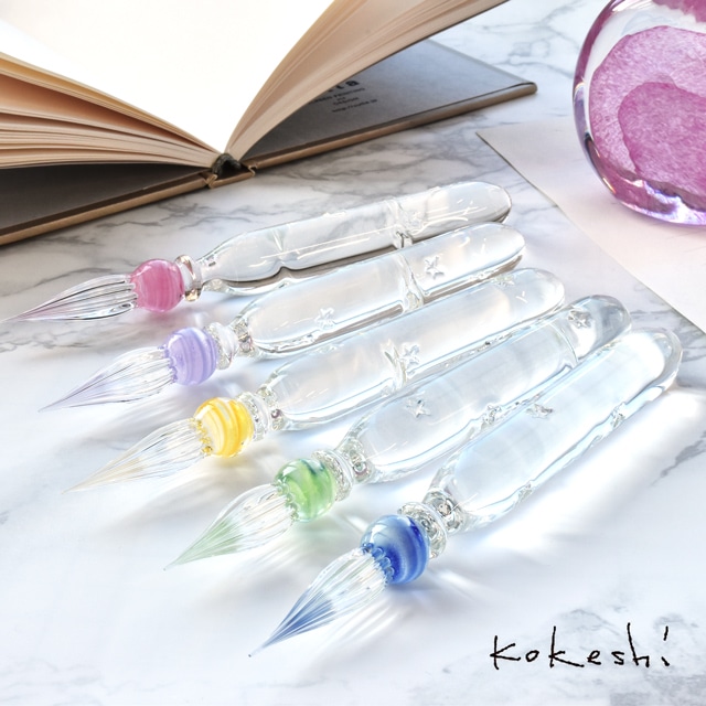 Kokeshi（コケシ）ガラスペン リボンケーン Popping Candy