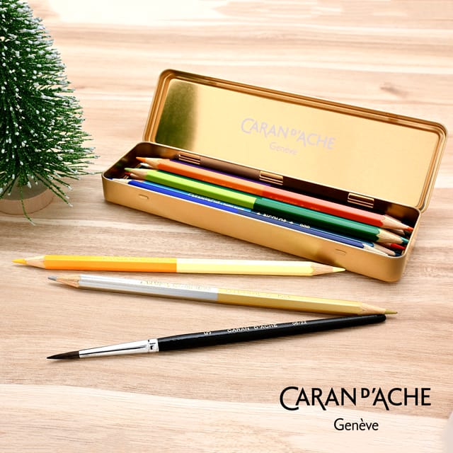 CARAN D'ACHE（カランダッシュ）限定 水溶性色鉛筆 クリスマスコレクション2022 カラートレジャー プリズマロバイカラーセット CC0999-022