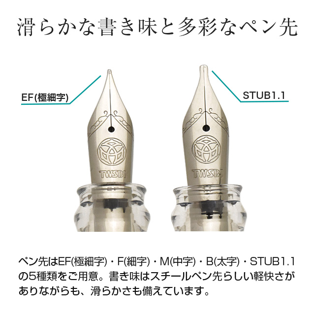 滑らかな書き味のペン先