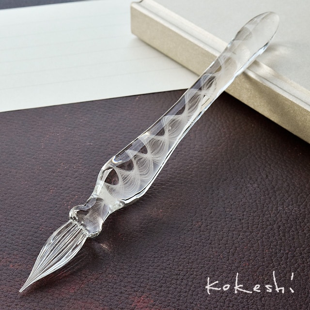 Kokeshi（コケシ）ガラスペン レースケーン 白