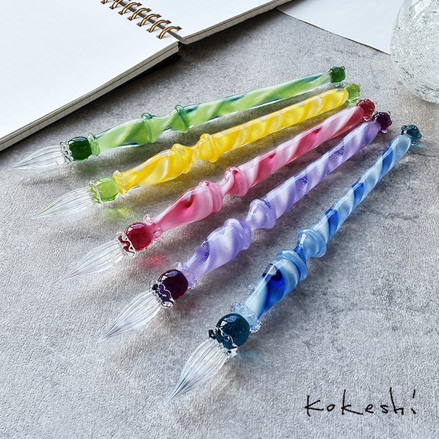 Kokeshi（コケシ）ガラスペン リボンケーン Lollipop Long