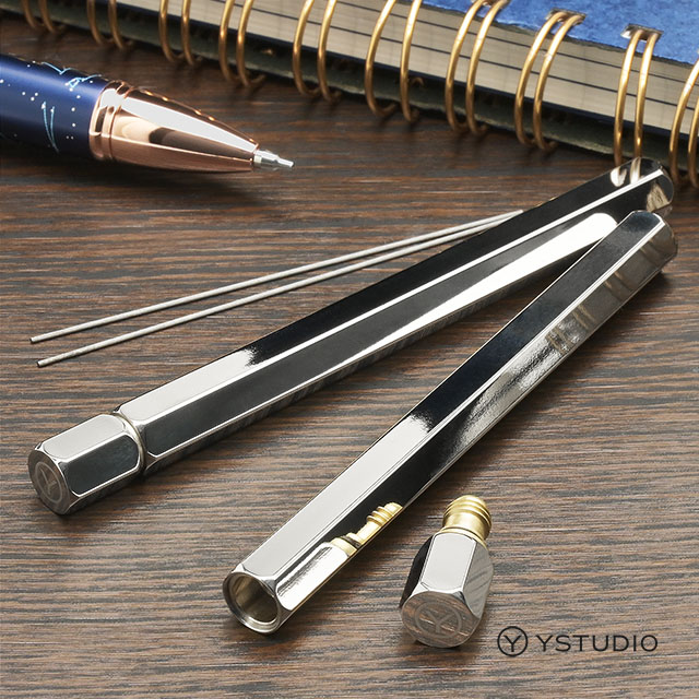 ystudio（ワイスタジオ）日本限定 真鍮 シャープ芯ケース シャイニーシルバー YS-STAT-59