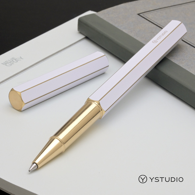 ystudio（ワイスタジオ）ローラーボール 真鍮 ホワイト YS-STAT-61