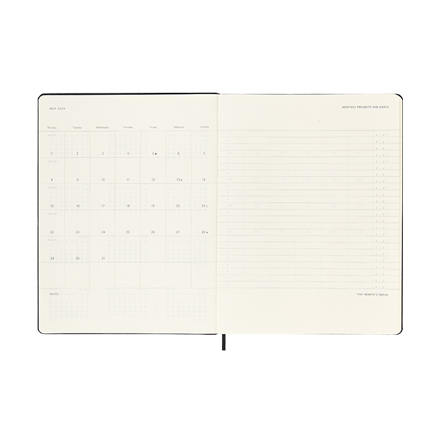 MOLESKINE（モレスキン）2024年1月はじまり プロ バーチカルウィークリーダイアリー ハードカバー Xラージサイズ ブラック DHB12PRO4Y24