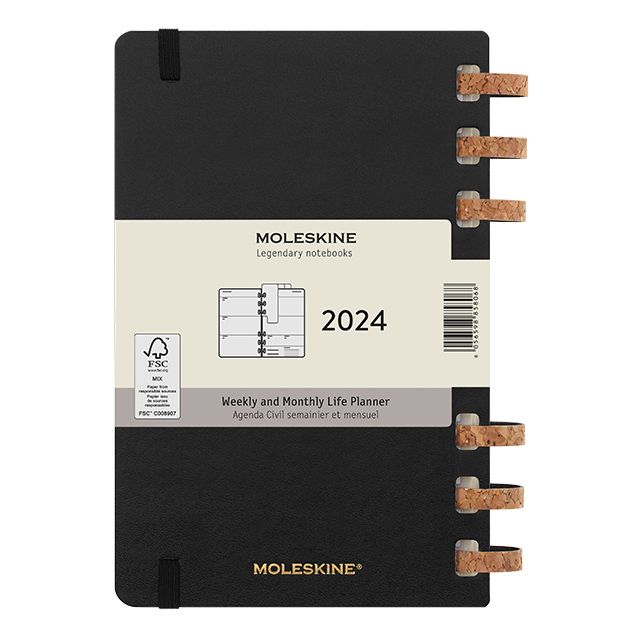 MOLESKINE（モレスキン）2024年1月はじまり スパイラルライフプランナー ラージサイズ ブラック DHSPB12MWH3Y24