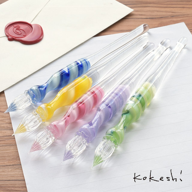 Kokeshi（コケシ）ガラスペン リボンケーン Candy