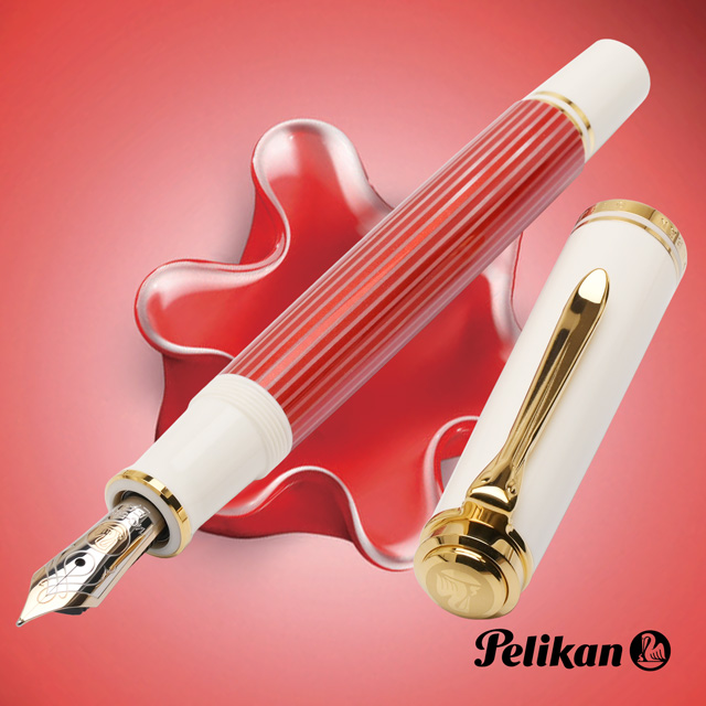 Pelikan（ペリカン）特別生産品 万年筆 スーベレーン M600 レッドホワイト