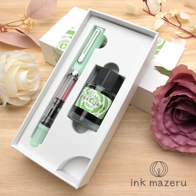 ink mazeru（インクマゼル）万年筆 ボトルインク ギフトセット crush jade～六本のバラ～ INK40010