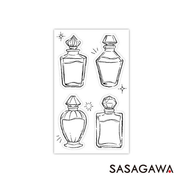 ササガワ 綴 インクで描くラベルシール ガラス瓶 36-5401