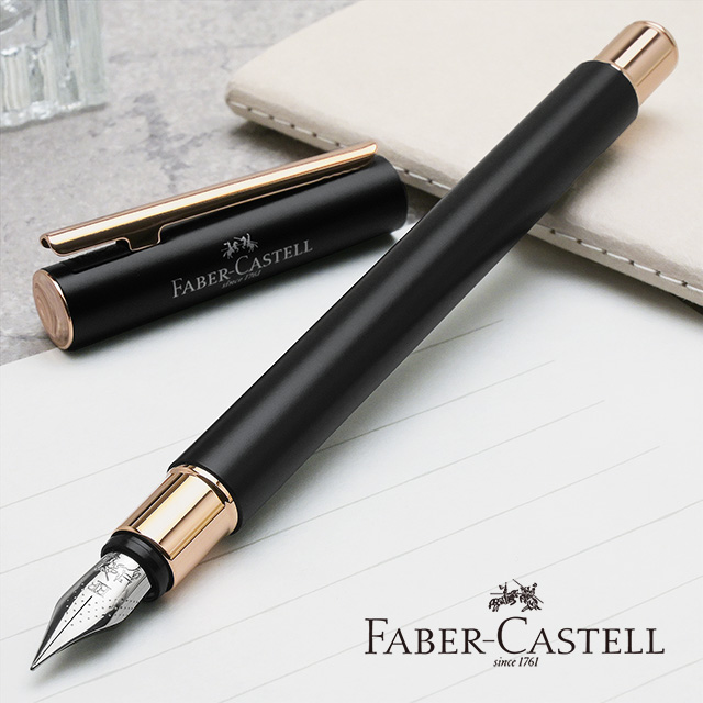 FABER-CASTELL（ファーバーカステル）万年筆 ネオスリム ブラック ＆ ローズゴールド