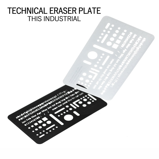 Luddite（ラダイト）字消し板＋テンプレート＋定規 THIS INDUSTRIAL TECHNICAL ERASER PLATE