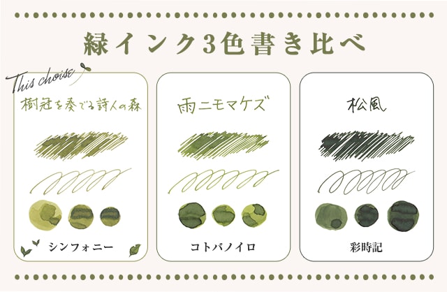 Pent〈ペント〉数量限定 万年筆 ボトルインク セット シンフォニー アダージオ 樹冠を奏でる詩人の森 ～Forest～