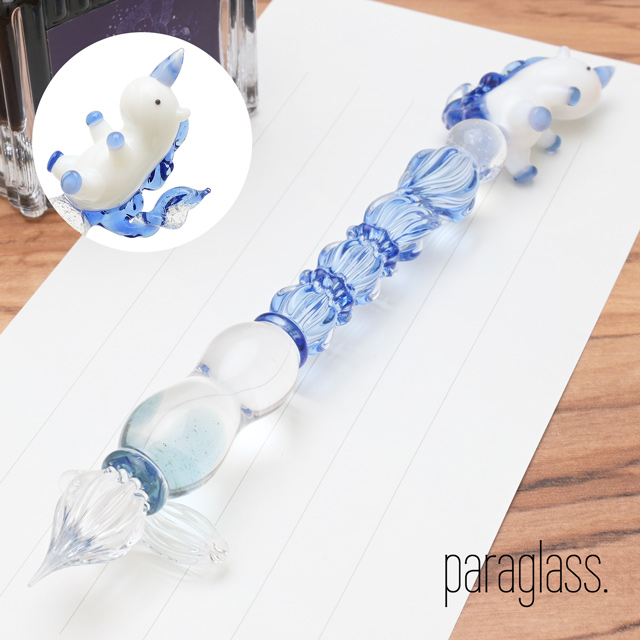 paraglass（パラグラス） ガラスペン animal glass pen ユニコーン ブルー