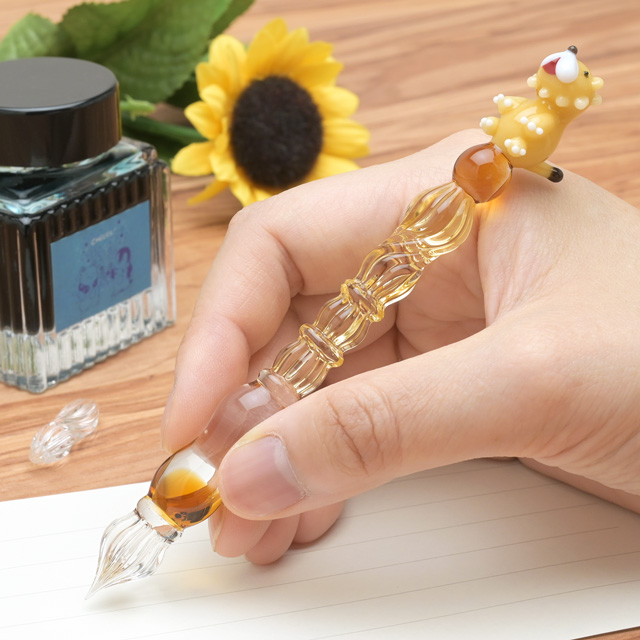 paraglass パラグラス ガラスペン animal glass pen ライオン | ペンハウス