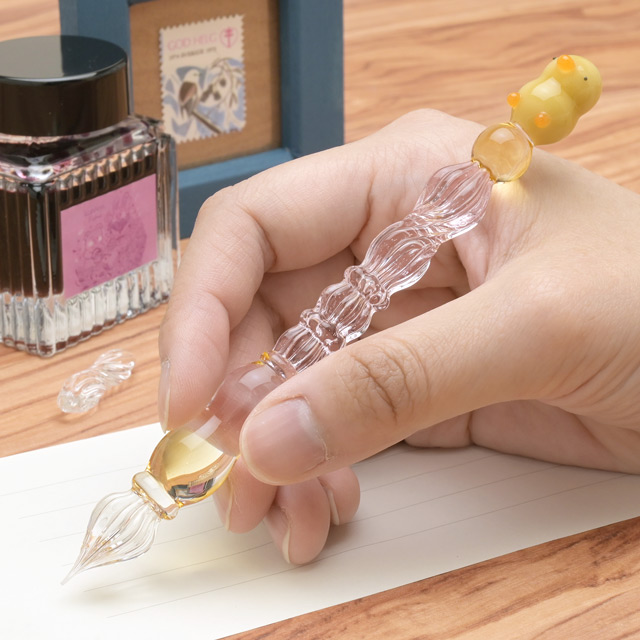 paraglass パラグラス ガラスペン animal glass pen ヒヨコ | ペンハウス