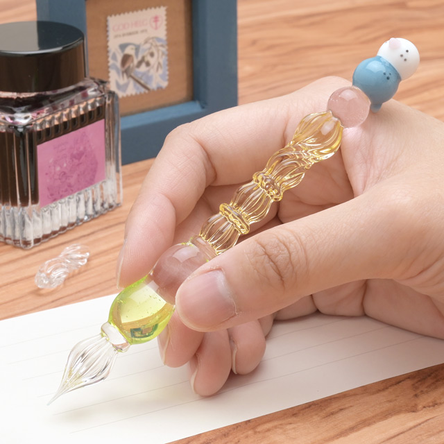 paraglass パラグラス ガラスペン animal glass pen セキセイインコ