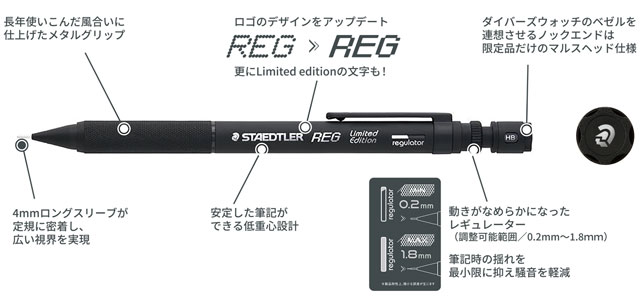 ステッドラー 限定品 ペンシル REG 925 85 マットブラック | ペンハウス