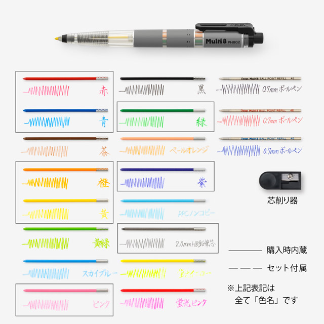 Pentel ぺんてる 芯ホルダー マルチ8 XPH802 リニューアルモデル