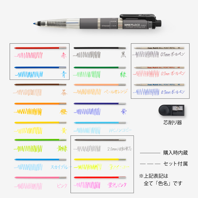 Pentel ぺんてる 芯ホルダー スーパーマルチ8 XPH803 リニューアル