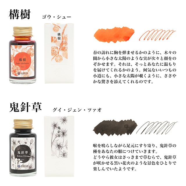 藍濃道具屋（レンノンツールバー）ボトルインク 2026年春季限定色 媠甲