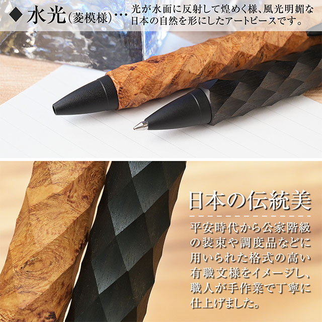 カーマンさん購入予定/THE PEACE DESIGN ボールペン カームウッドワークス ボールペン 水光（菱模様） | ペンハウス