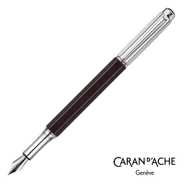 インド製高級黒檀約１２ミリ 万年筆 カランダッシュ バリアス エボニー（黒檀）ブラック シルバー
