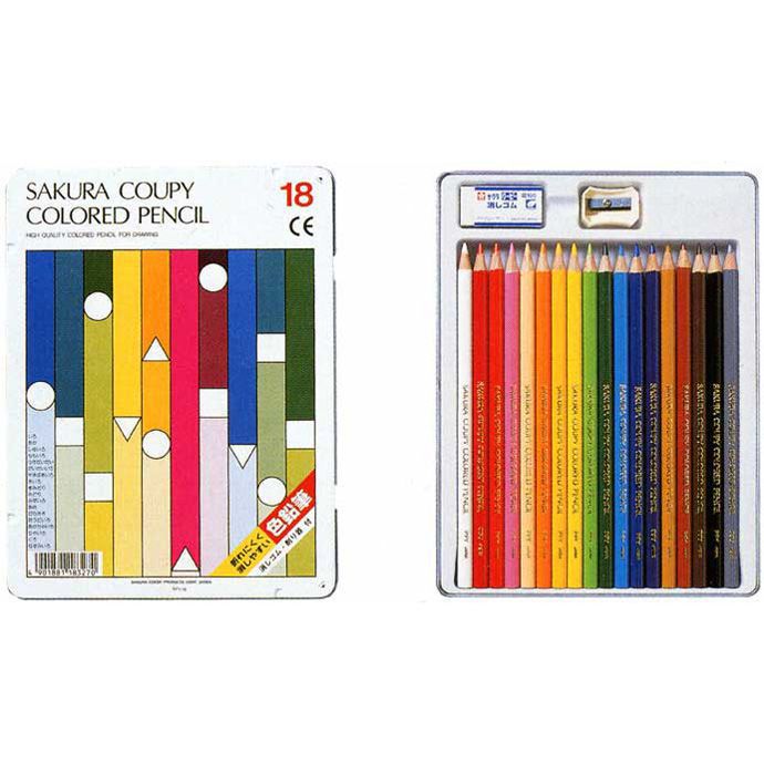 SAKURA サクラクレパス ボールペン・シャープペン・水溶性色鉛筆・クーピー・クレパスクーピースタンダード 18色 | 世界の筆記具ペンハウス