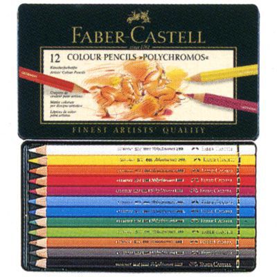 ファーバーカステル 色鉛筆 ポリクロモス色鉛筆 110012 12色（缶入）