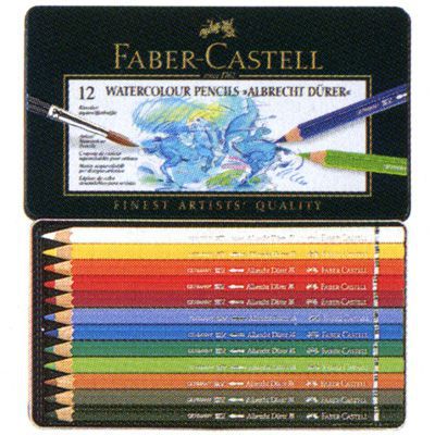ファーバーカステル 水彩色鉛筆 アルブレヒト デューラー水彩色鉛筆 117512 12色（缶入）
