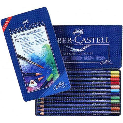 ファーバーカステル 水彩色鉛筆 アートグリップ水彩色鉛筆 114212 12色（缶入）
