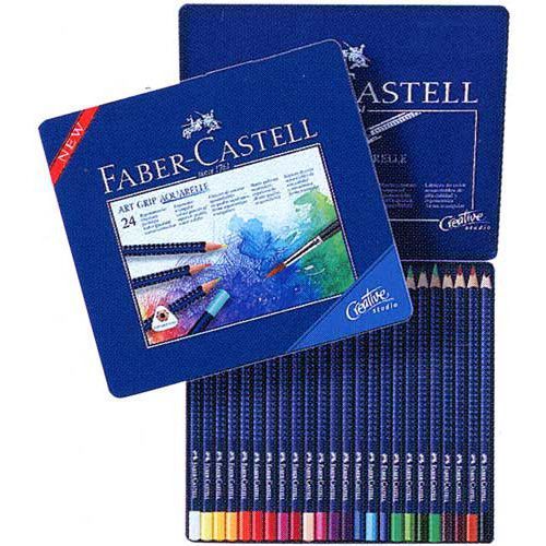 FABER-CASTELL（ファーバーカステル） 水彩色鉛筆 アートグリップ水彩色鉛筆 114224 24色（缶入）
