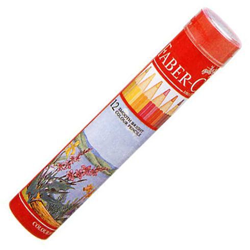 ファーバーカステル 色鉛筆 74415 12色（赤色丸缶入）