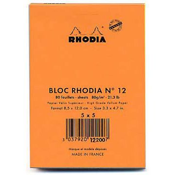 RHODIA（ロディア） 単品 ブロックロディア No.12 オレンジ 5mm方眼 CF12200