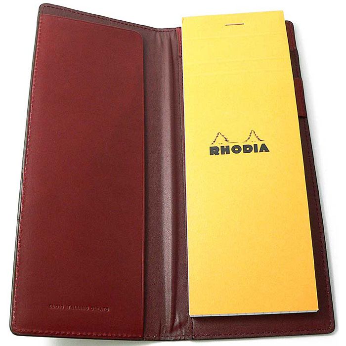 Rhodia ロディア メモ帳 メモパッド ブロックロディア レザーカバー No 8 ワインレッド 世界の筆記具ペンハウス