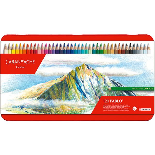 CARAN D'ACHE（カランダッシュ） 色鉛筆 パブロ油性色鉛筆 0666-420 120色（缶入）