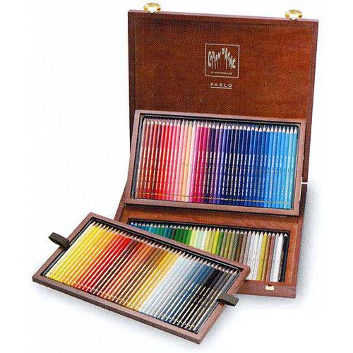 CARAN D'ACHE（カランダッシュ） 色鉛筆 パブロ油性色鉛筆 0666-920 120色木箱セット