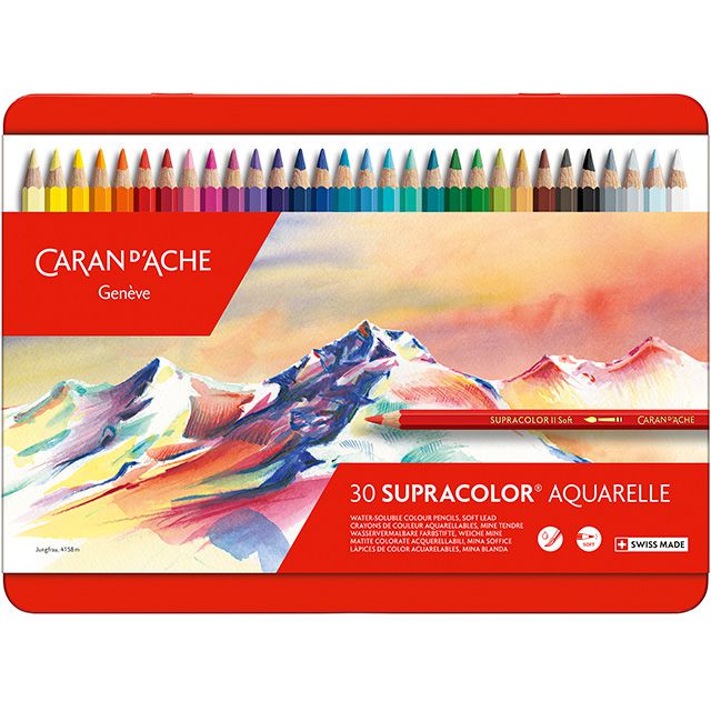カランダッシュ 色鉛筆 スプラカラーソフト水溶性色鉛筆 3888-330 30色（缶入）