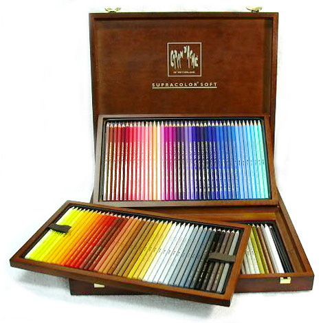 CARAN D'ACHE カランダッシュ 色鉛筆 スプラカラーソフト水溶性色鉛筆 3888-920 120色木箱セット | 世界の筆記具ペンハウス