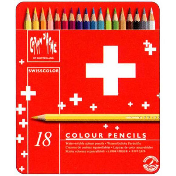 カランダッシュ 色鉛筆 スイスカラー色鉛筆 1285-718 18色（缶入）