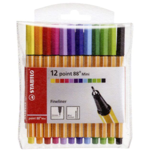 STABILO（スタビロ） ファイバーチップペン point88 Mini 12色セット 688121