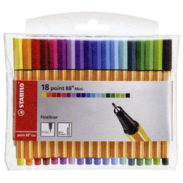 STABILO（スタビロ） ファイバーチップペン point88 Mini 18色セット 688181
